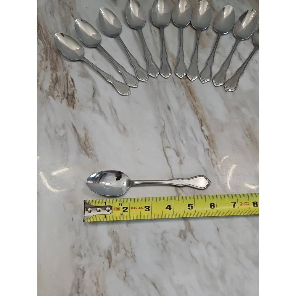 Oneida Stainless Flatware Trinity Burnished SSS Satin Finish Spoons 11 Piece Lot